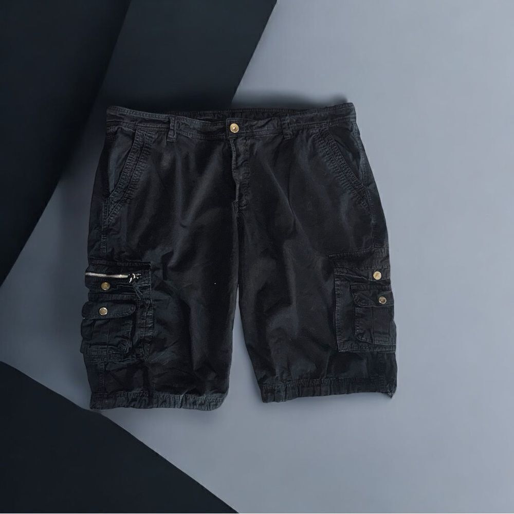 Men’s Black Cargo Shorts l Button/Zip  l Front/Back Pockets EUC
